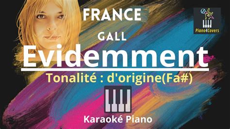 Evidemment France Gall Karaoke Piano YouTube