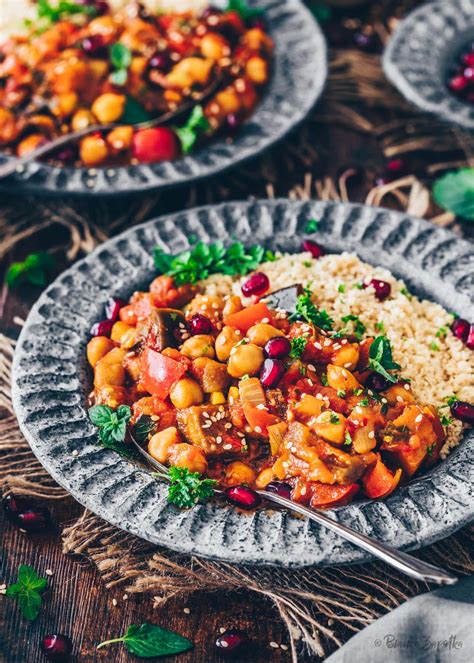 Kichererbsen Eintopf Mit Auberginen Marokkanische Tajine Bianca