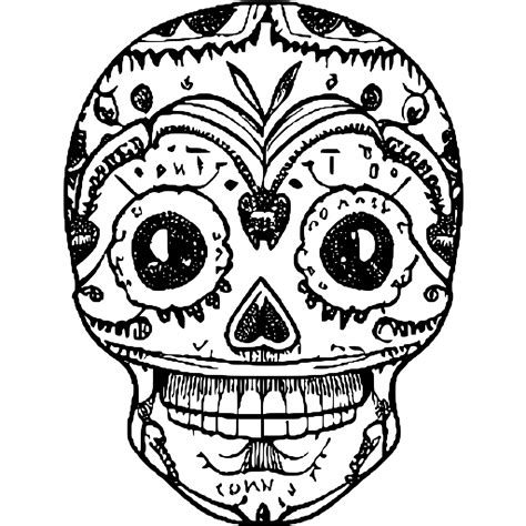 Dia De Los Muertos Skull Coloring Page · Creative Fabrica