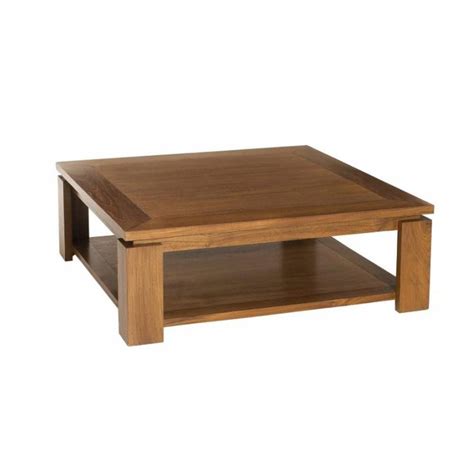 Tables Basses Tables Et Chaises Table Basse 90 90cm Avec Sous Plateau Style Colonial En Teck