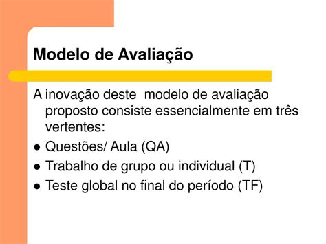 PPT Promover o sucesso utilizando novos modelos de avaliação