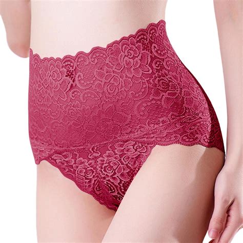 Gwaabd Lace Underwear For Women Seamless Waist Lace Women Panties Size Underwear High Lingerie
