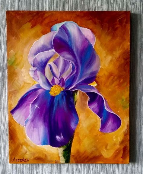 Purple Iris Oil Painting - Buy Online at Yarmarka Masterov