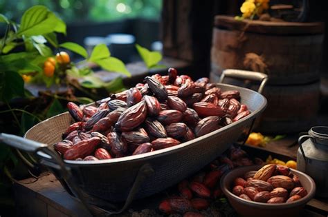 Premium Photo | Cocoa bean harvesting scene at cocoa plantation during ...