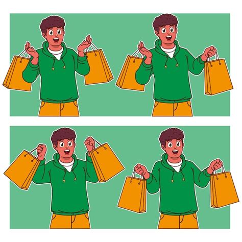 Premium Vector Man Carrying Shopping Bags