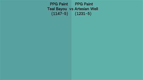 Ppg Paint Teal Bayou Vs Artesian Well Side By Side Comparison