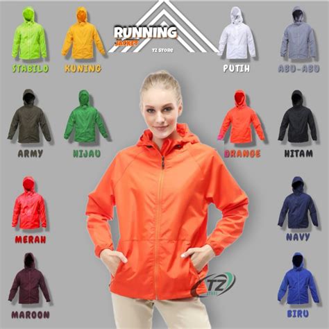 Jual Jaket Olahraga Running Sauna Suit Jogging Sepeda Parasut Windproof