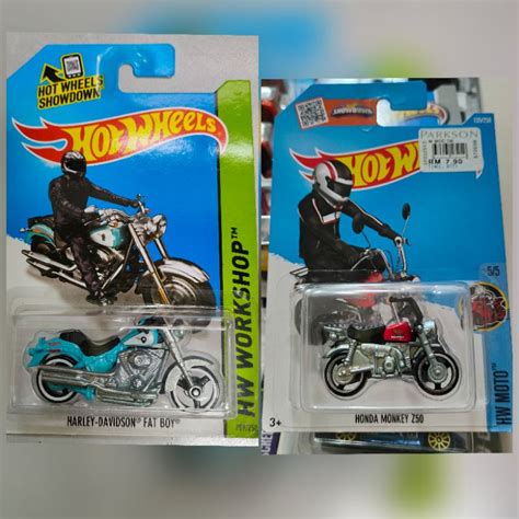 Hot Wheels Motor Harley Davidson Fat Boy Honda Monkey Z Shopee Malaysia