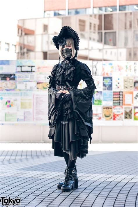 Gothic Japanese Steampunk Fashion W Face Mask Bonnet Floral