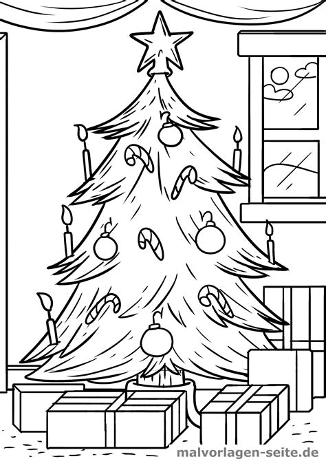 Malvorlage Weihnachten Weihnachtsbaum - Kostenlose Ausmalbilder