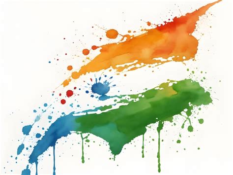 Premium Ai Image Tricolor Indian Flag Watercolor