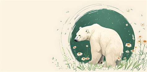 Premium Photo A Polar Bears Journey Through Flowers