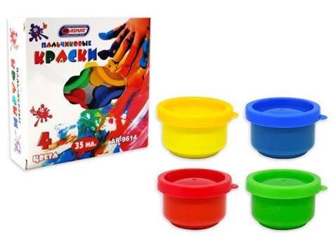 Пальчиковые краски большие - 4 цвета, 35 мл - купить с доставкой по ...