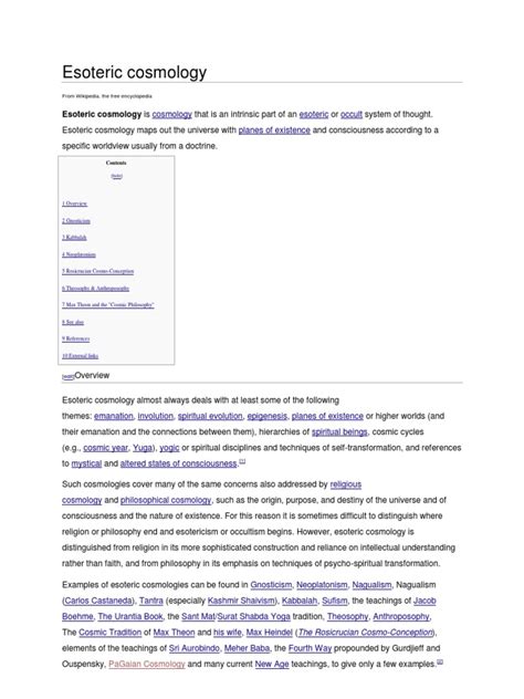 esoteric cosmology  esoteric cosmology esotericism