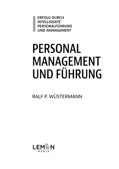 Pdf Personal Management Und F Hrung