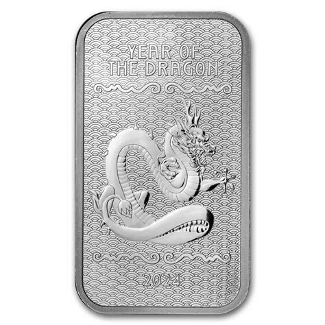 Lingot Argent 1 once Année du dragon 2024 43 08