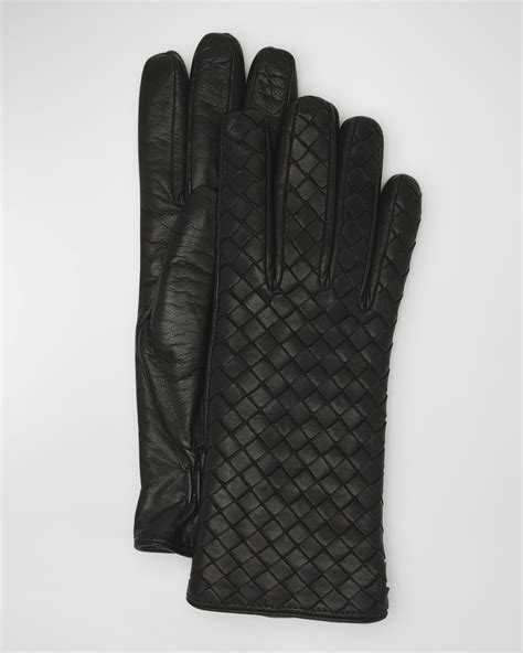 Portolano Croc Embossed Nappa Leather And Cashmere Gloves Neiman Marcus