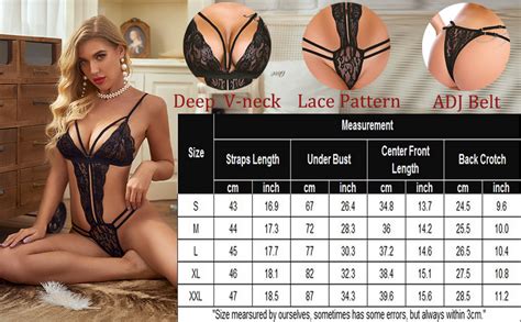 Avidlove Women One Piece Lingerie Deep V Lace Bodysuit Babydoll Teddy