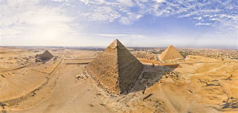 aerial view   great pyramid  giza egypt stock image
