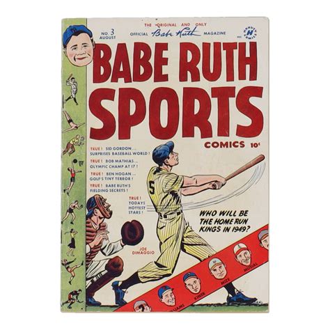 1949 Babe Ruth Sports Comics Issue 3 Harvey Comic Book Pristine Auction