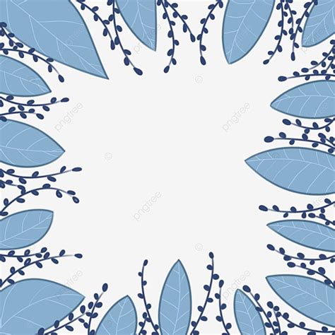 Blue Leaves Border Hd Transparent Blue Leaves Border Frame Plant