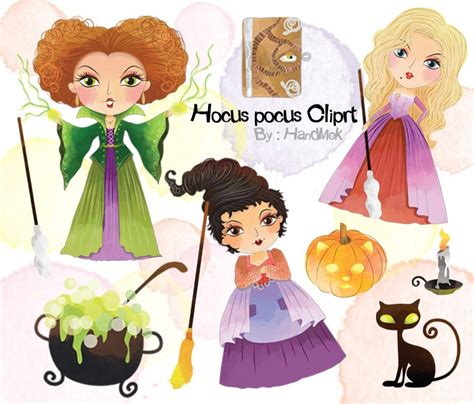 Hocus Pocus characters clipart: instant download PNG file