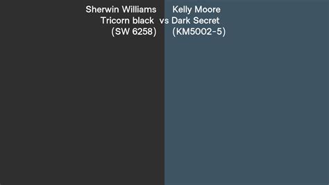 Sherwin Williams Tricorn black (SW 6258) vs Kelly Moore Dark Secret ...