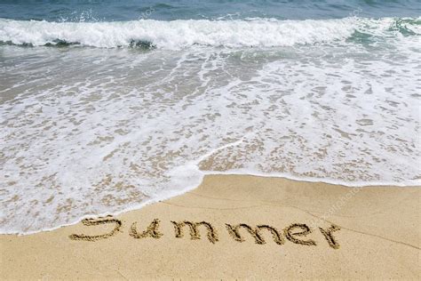 Word Summer Written In Sand On The Beach Stock Photo Vverve 38760579