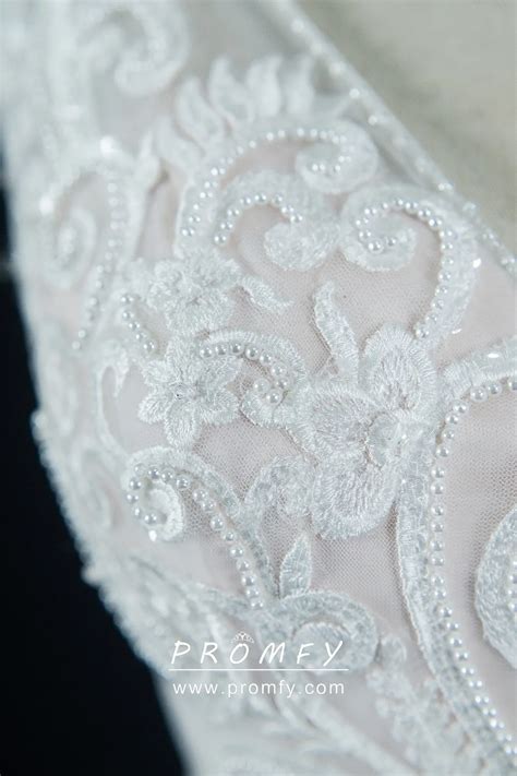 Pink Lining Lace and Tulle Overlay Wedding Dress - Promfy