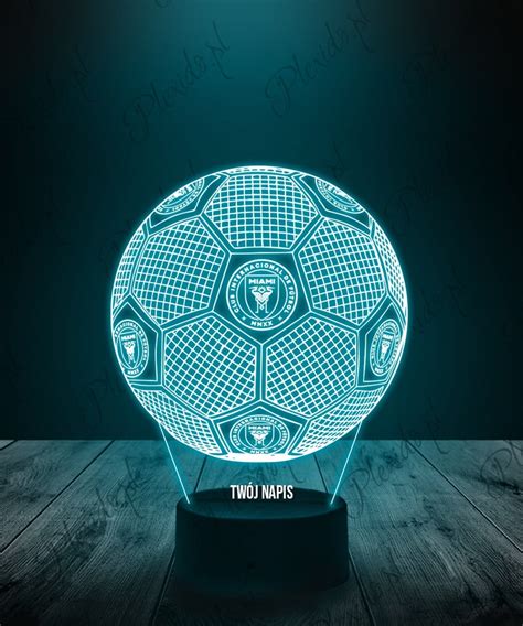 Lampka LED 3D Plexido Piłka Nożna Klub Inter Miami CF Plexido pl