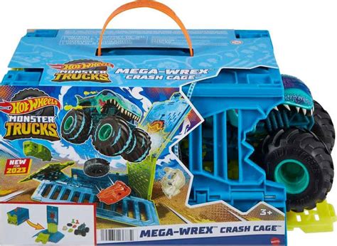 Купить Hot Wheels Monster Trucks набор монстр машины трек трамплин в клетке для трюков 1 24