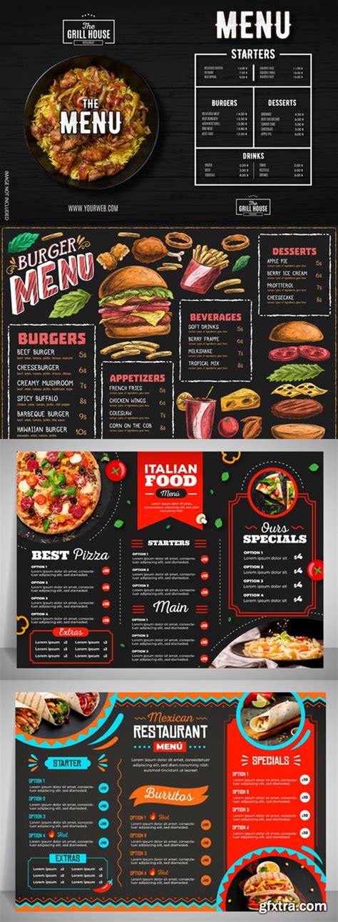 7 Creative Restaurant Menus Vector Templates Gfxtra