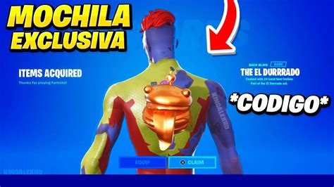 Como Conseguir El Codigo De La Nueva Mochila Exclusiva En Fortnite