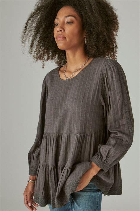 Tiered Long Sleeve Tunic Lucky Brand