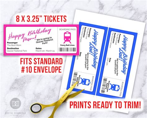 Train Ticket Template Printable Editable Boarding Pass | Etsy