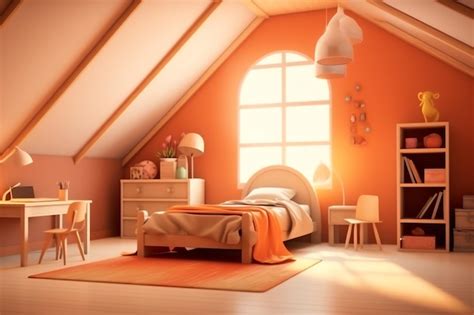 Premium Ai Image Modern Child Bedroom Interior Design In House With