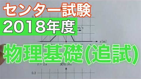 【センター試験物理基礎】2018年度 物理基礎 追試 解説（該当分野のおすすめ動画は概要欄へ） Youtube