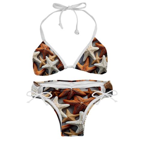 Starfish Swimsuit Bikini Set With Detachable Sponge And Adjustable