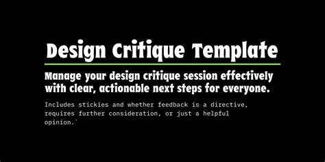 Remote Design Critique Template Figma
