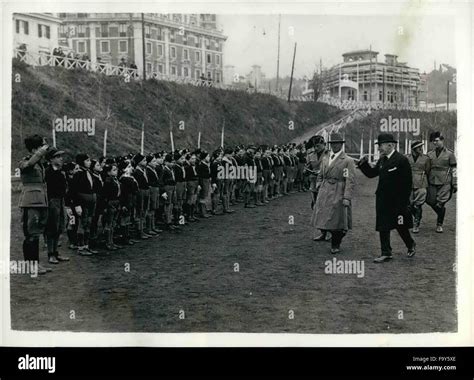 lord baden powell saluting young fascists  parade  rome