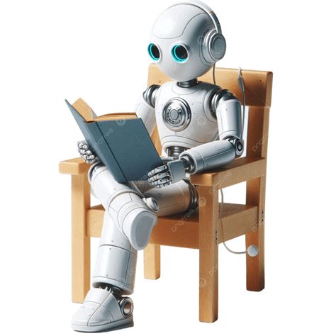 Robot Is Busy In Study A Book PNG, Vector, PSD, and Clipart With