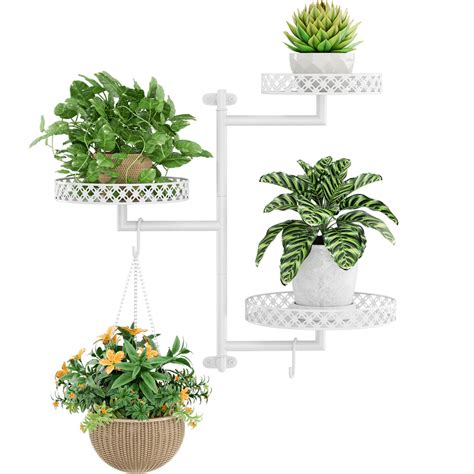 OVICAR Rotating Window Plant Shelves - Indoor Wall Plant Stand 3-Tier