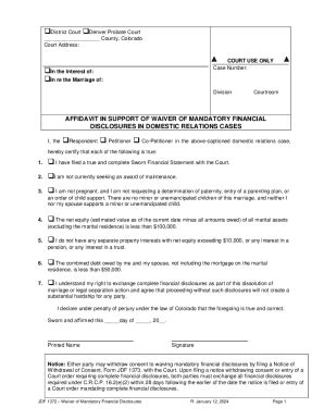 Fillable Online Affidavit In Support Of Waiver Of Mandatory Fax