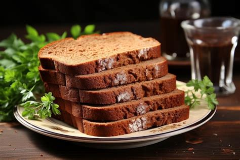 Premium Photo Sliced Brown Bread On White Plate