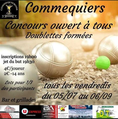 Concours de pétanque Ouvert à tous Commequiers 19 juillet 2024