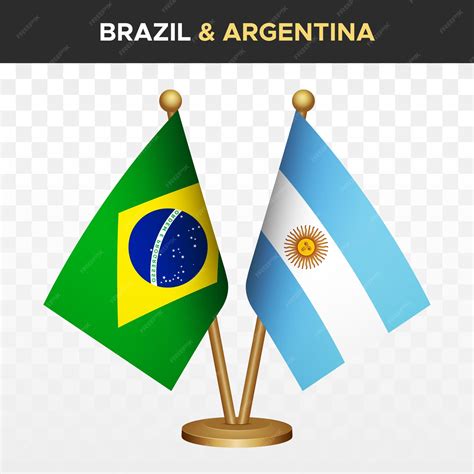 Brasil contra Argentina banderas brasileñas 3d bandera de escritorio de