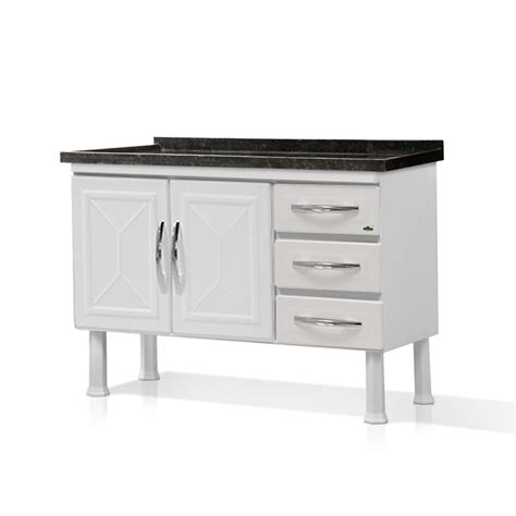 Gabinete De Aço Cozinha - Gabinete de Aço para Cozinha com 2 Portas e 3 Gavetas 1,20 Ellos ...