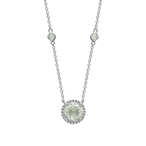 Kiki McDonough 18ct White Gold 0.32ct Diamond & Green Amethyst Drop