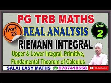 Pg Trb Maths Unit Real Analysis Part Riemann Integral