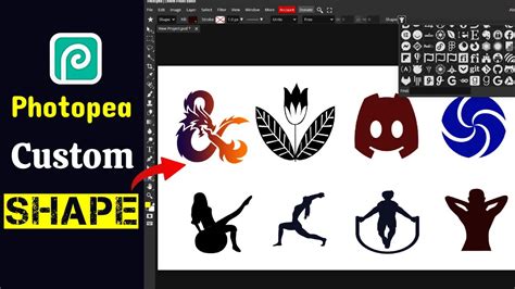 photopea  photo editor    custom shape  photopea